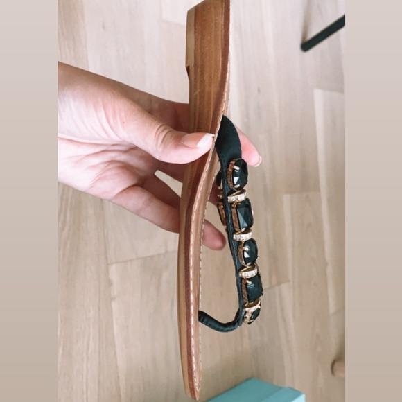 Marciano jewelled flip flop leather sandals - Picture 6 of 8